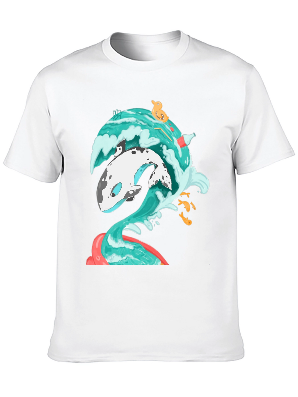 Whale Wave Graphic Tee - Unique Ocean Art T-Shirt