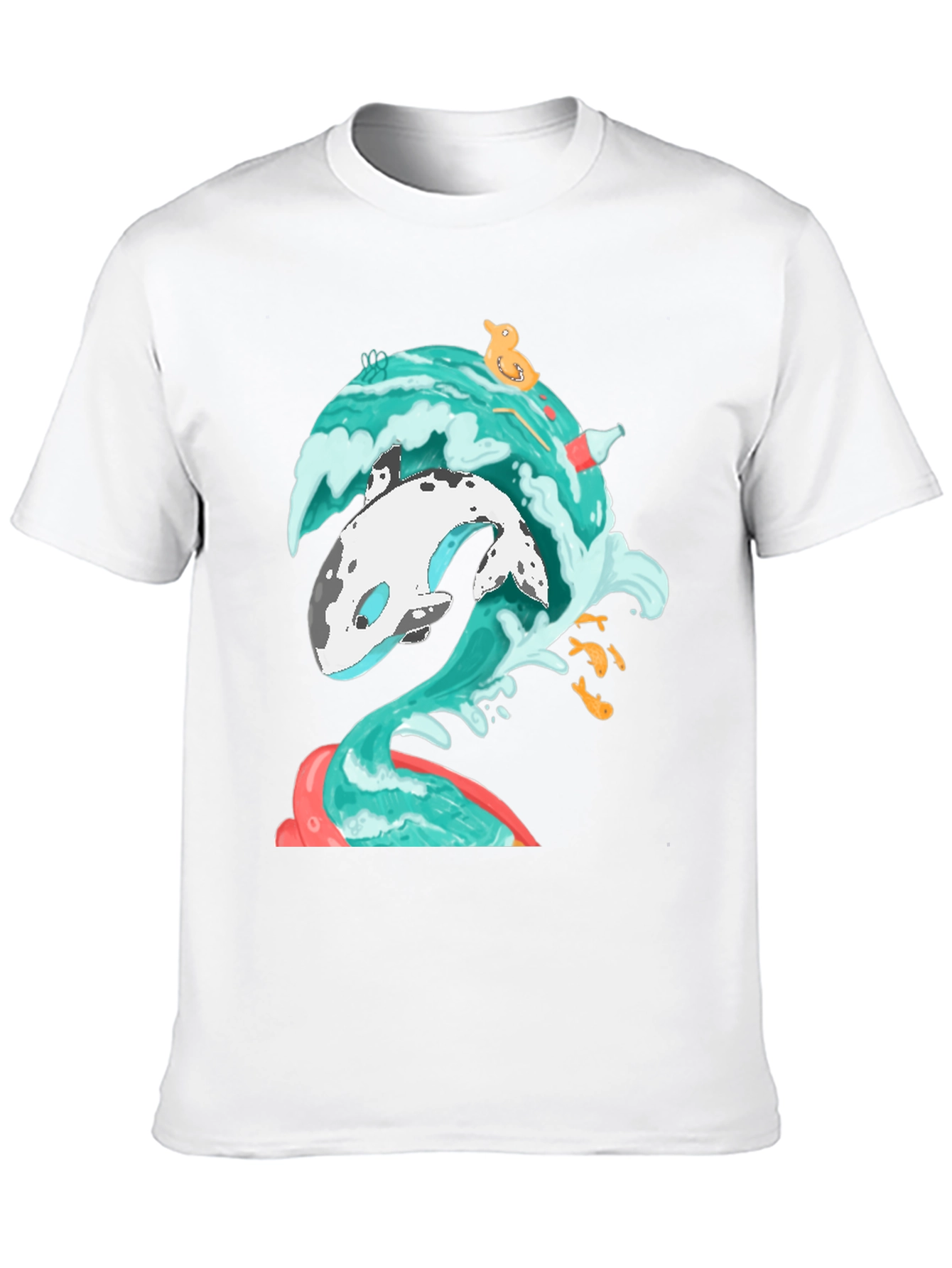 Whale Wave Graphic Tee - Unique Ocean Art T-Shirt