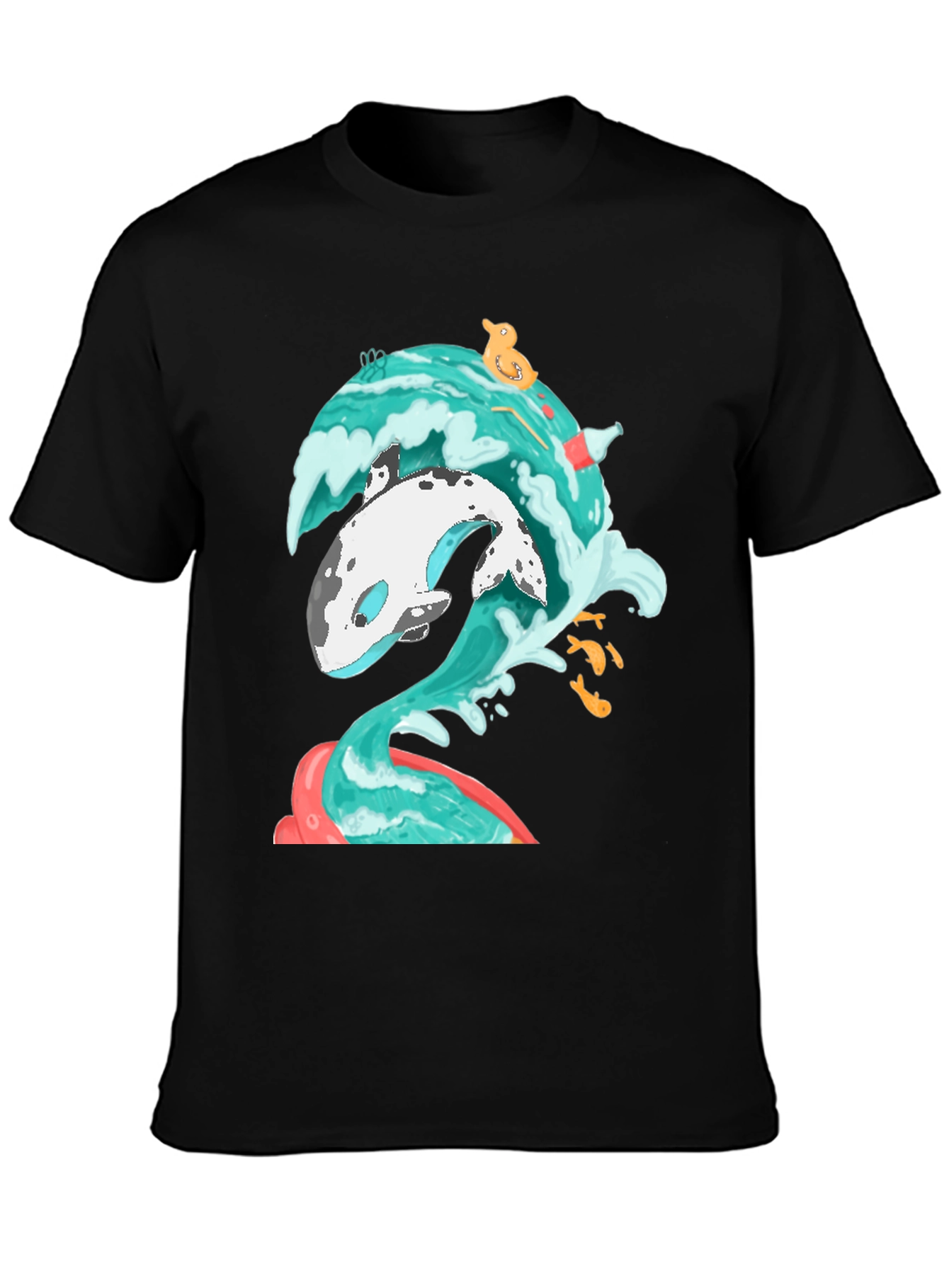 Whale Wave Graphic Tee - Unique Ocean Art T-Shirt