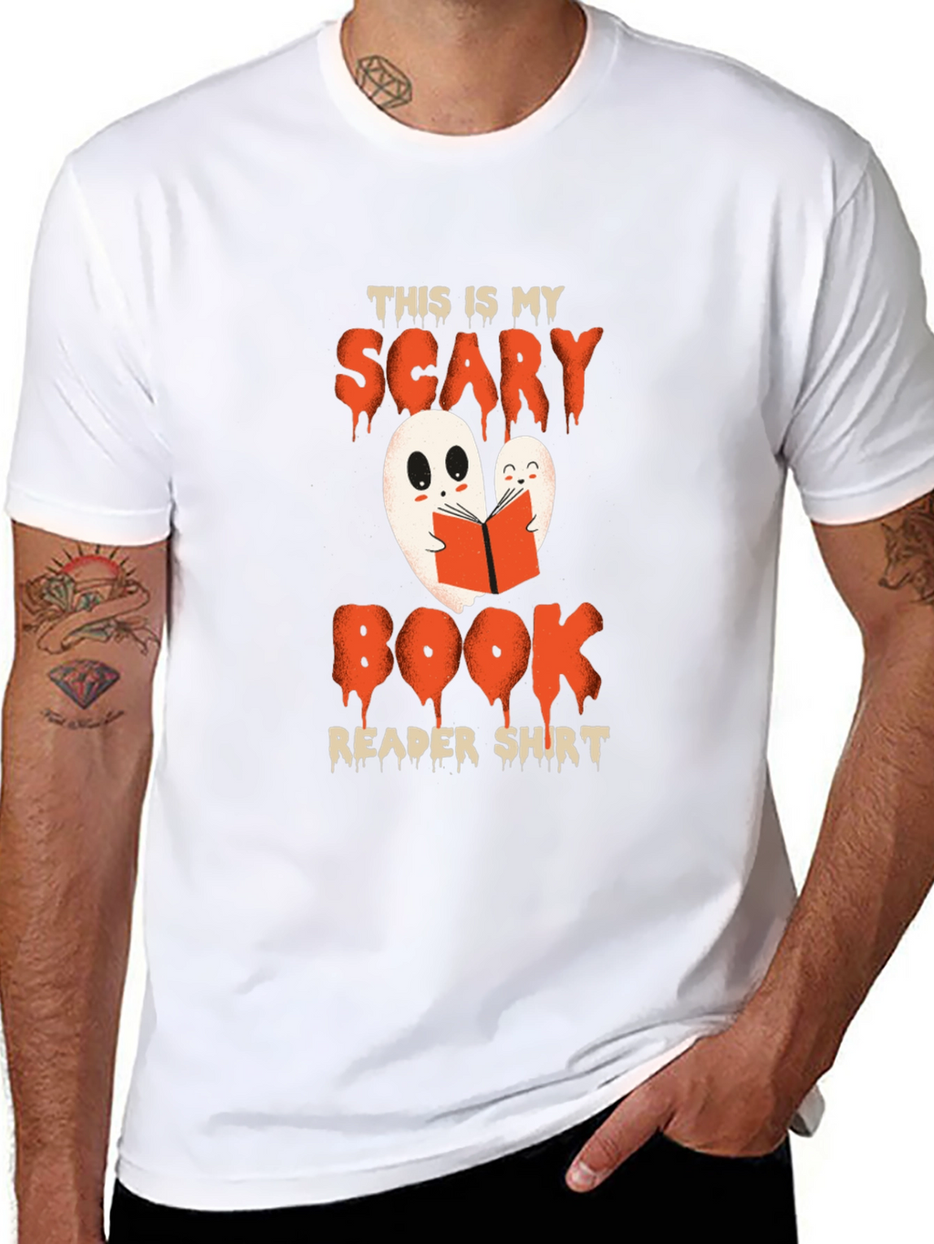 Scary Book Reader Shirt - Halloween Ghost Tee