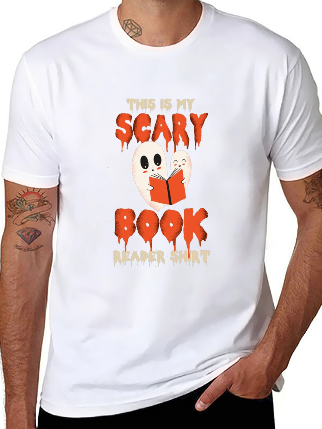 Scary Book Reader Shirt - Halloween Ghost Tee