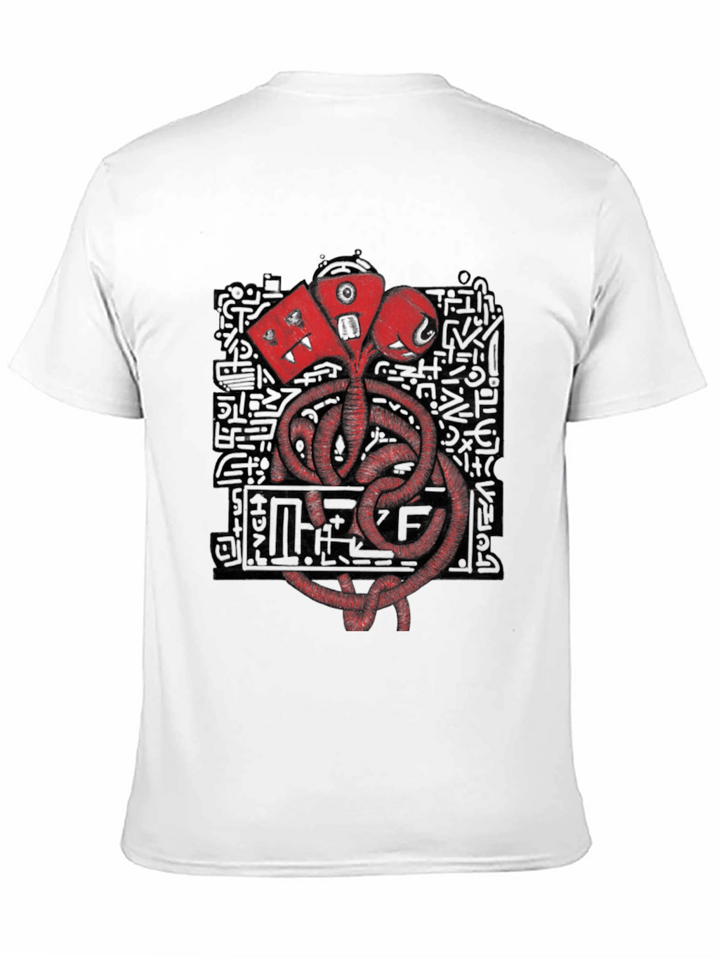 Graphic Print Crew Neck T-Shirt - Black