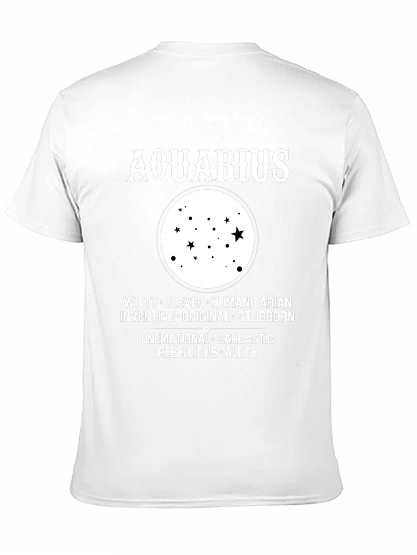 Aquarius Zodiac Star Sign Black T-Shirt