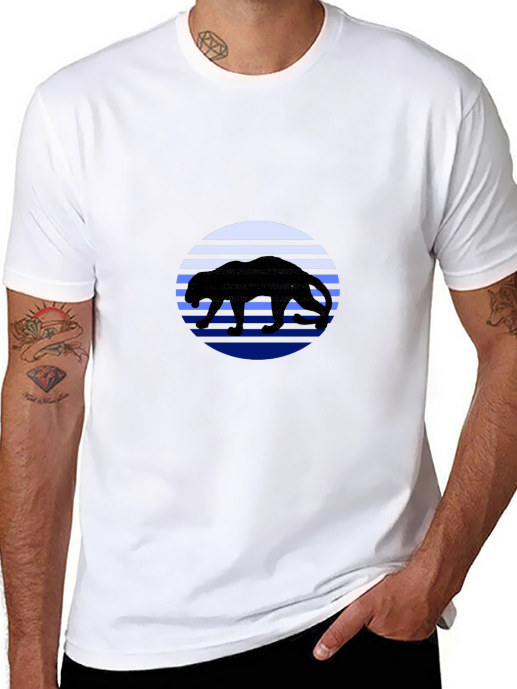 Panther Sunset T-Shirt - Black Graphic Tee