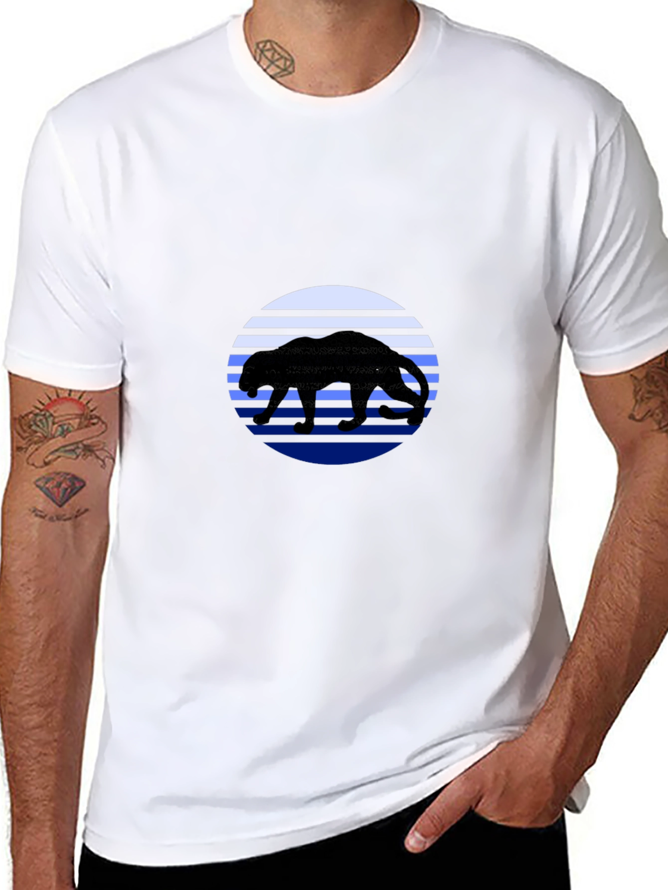 Panther Sunset T-Shirt - Black Graphic Tee