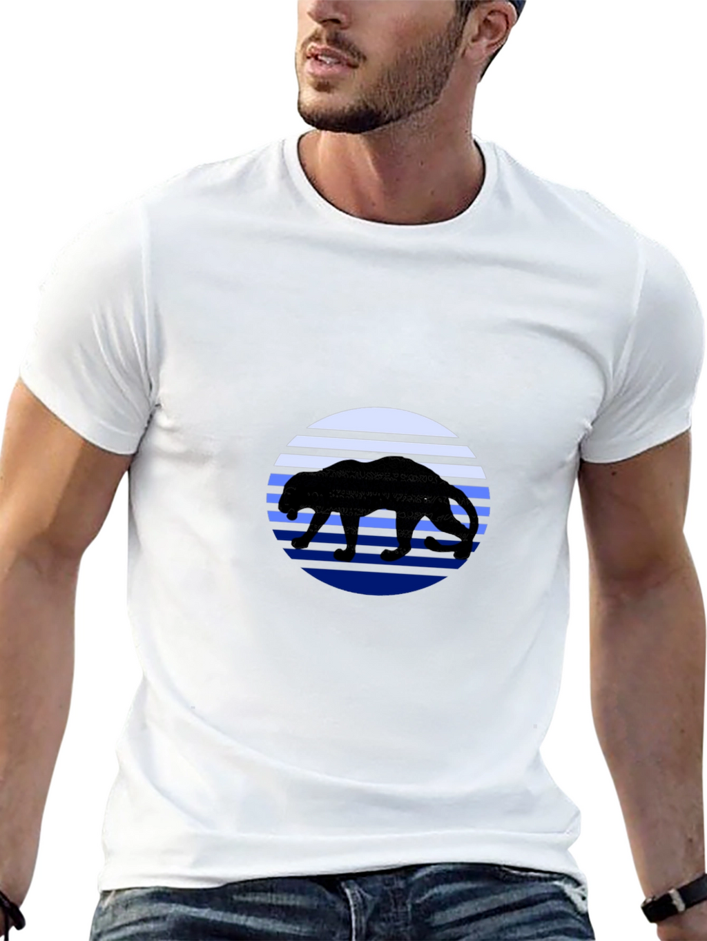 Panther Sunset T-Shirt - Black Graphic Tee