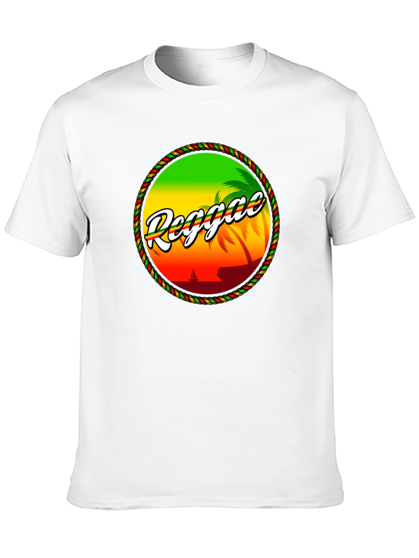 Reggae Island Graphic T-Shirt - Tropical Beach Design