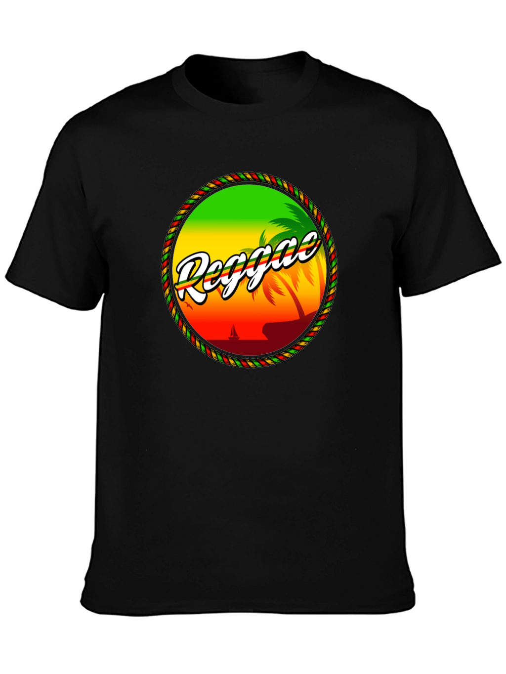 Reggae Island Graphic T-Shirt - Tropical Beach Design