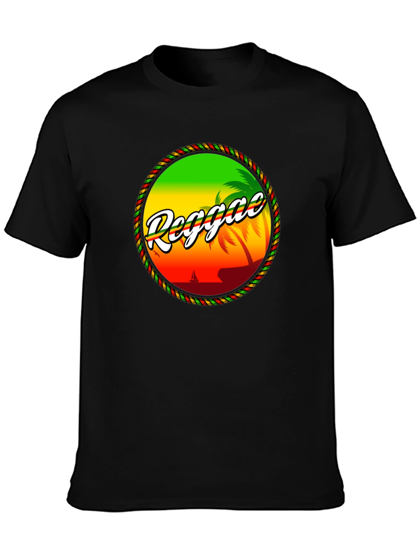 Reggae Island Graphic T-Shirt - Tropical Beach Design