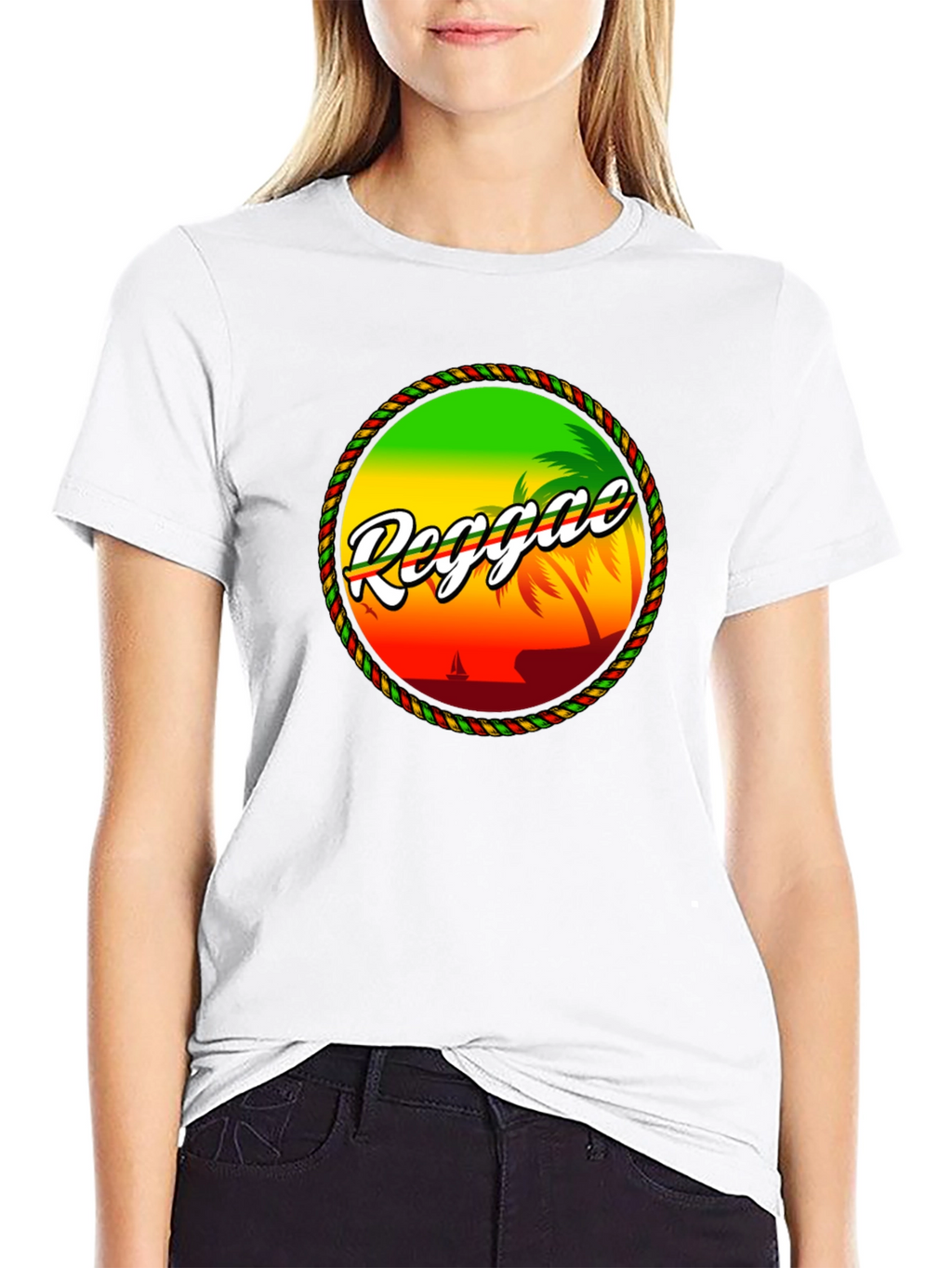 Reggae Island Graphic T-Shirt - Tropical Beach Design