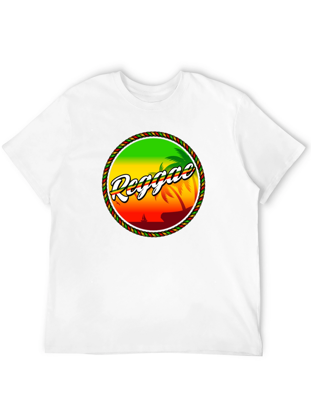 Reggae Island Graphic T-Shirt - Tropical Beach Design