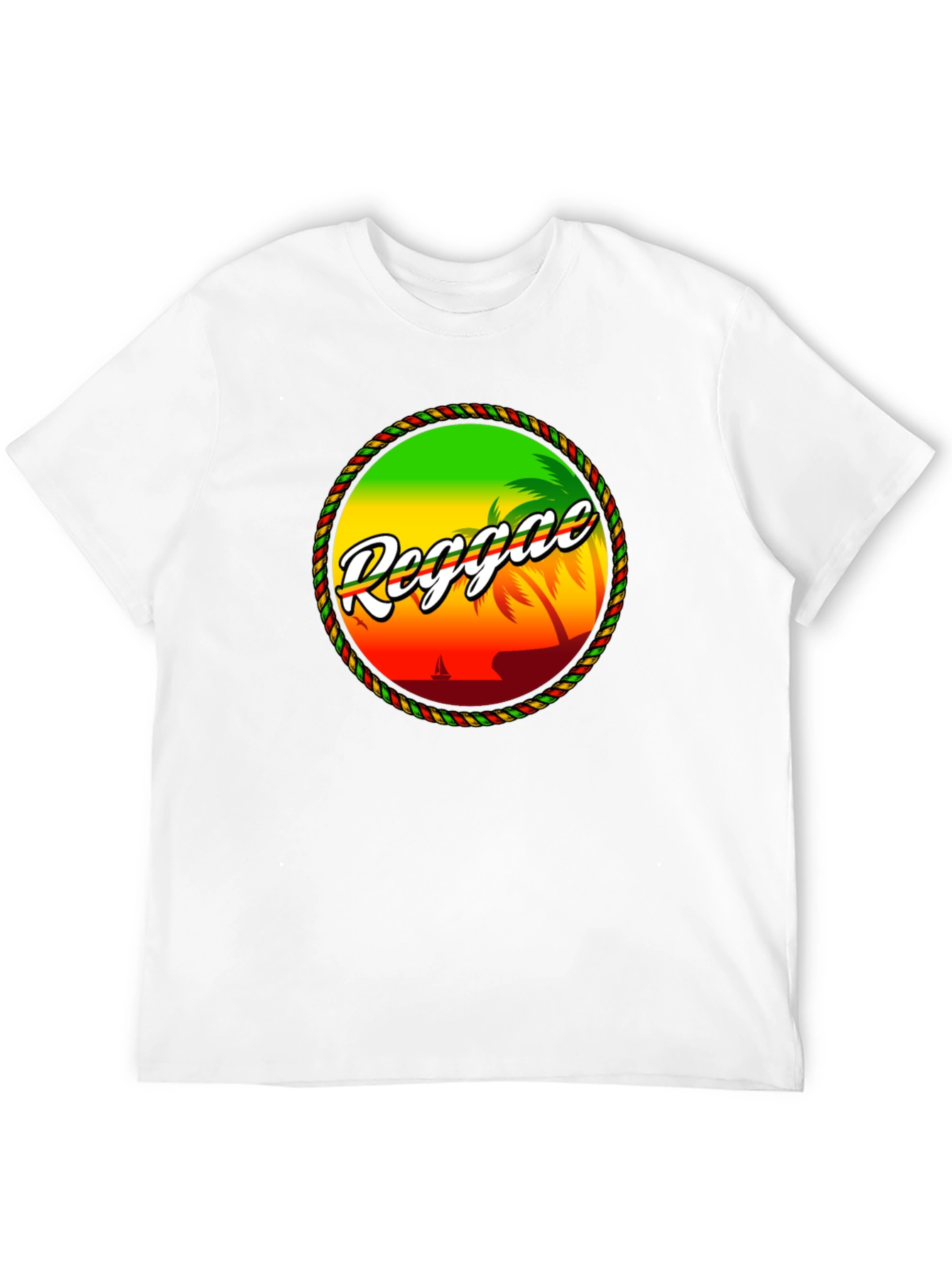 Reggae Island Graphic T-Shirt - Tropical Beach Design