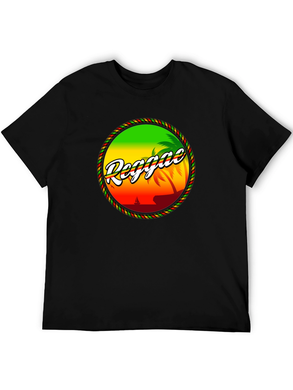 Reggae Island Graphic T-Shirt - Tropical Beach Design