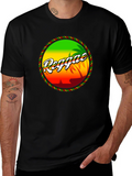 Reggae Island Graphic T-Shirt - Tropical Beach Design
