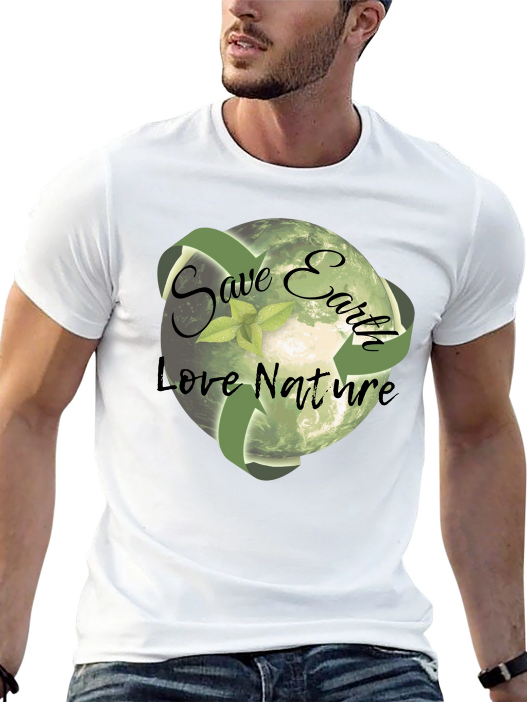 Eco-Friendly Save Earth Graphic T-Shirt