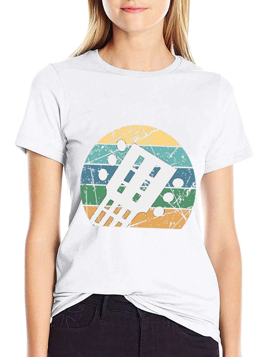 Retro Guitar Headstock T-Shirt - Musician Gift