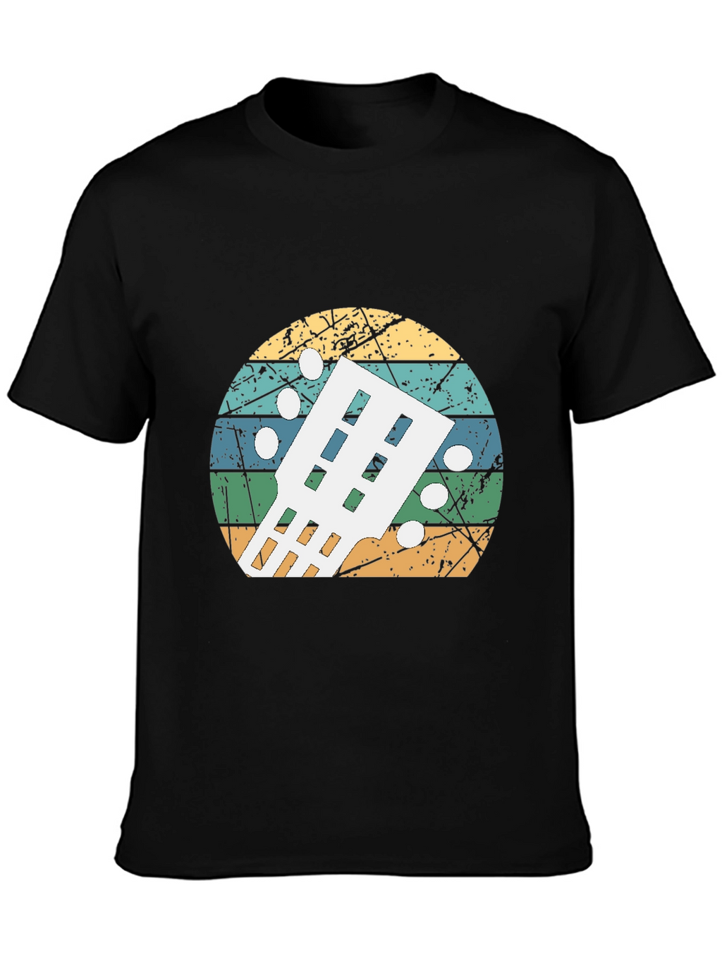 Retro Guitar Headstock T-Shirt - Musician Gift