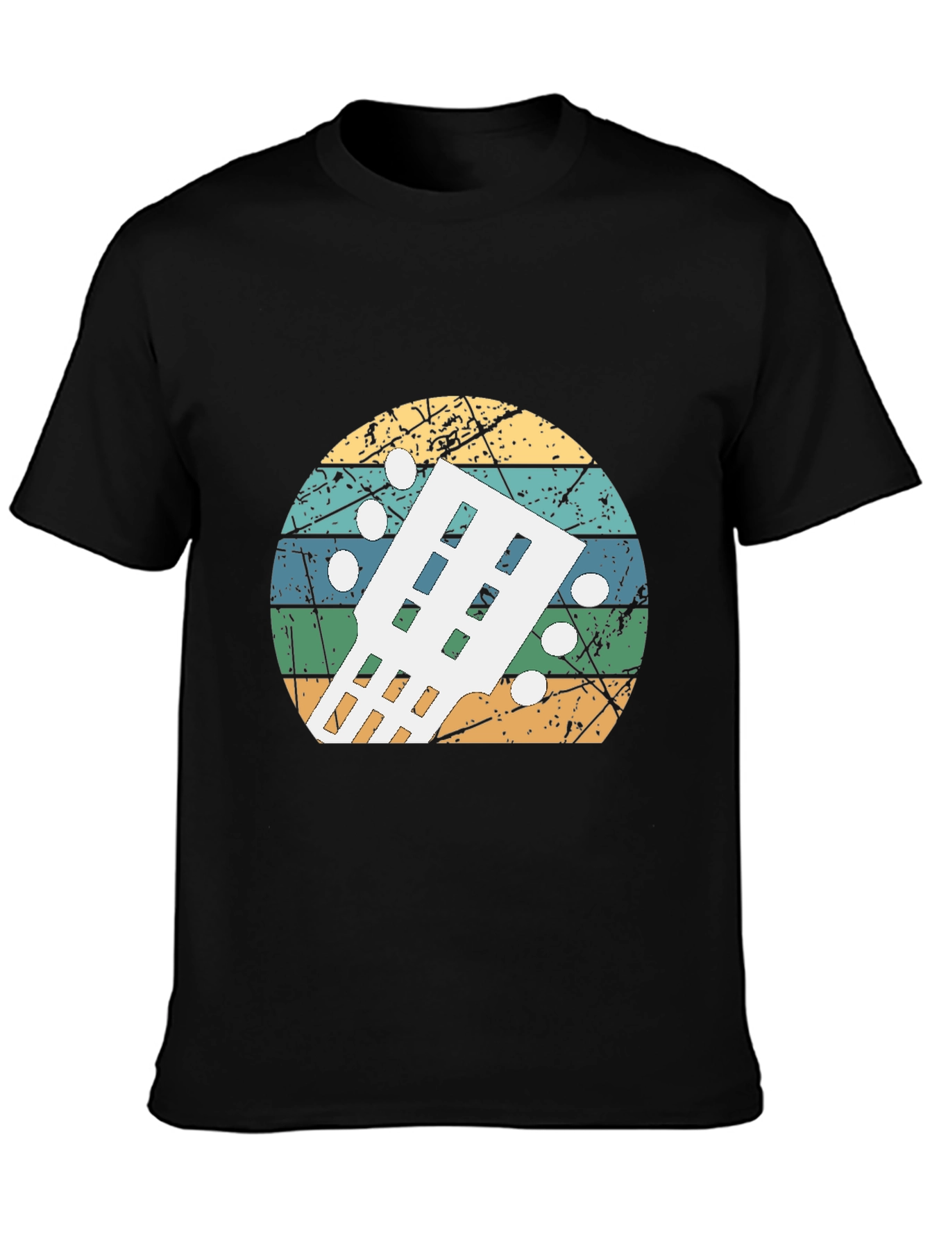 Retro Guitar Headstock T-Shirt - Musician Gift
