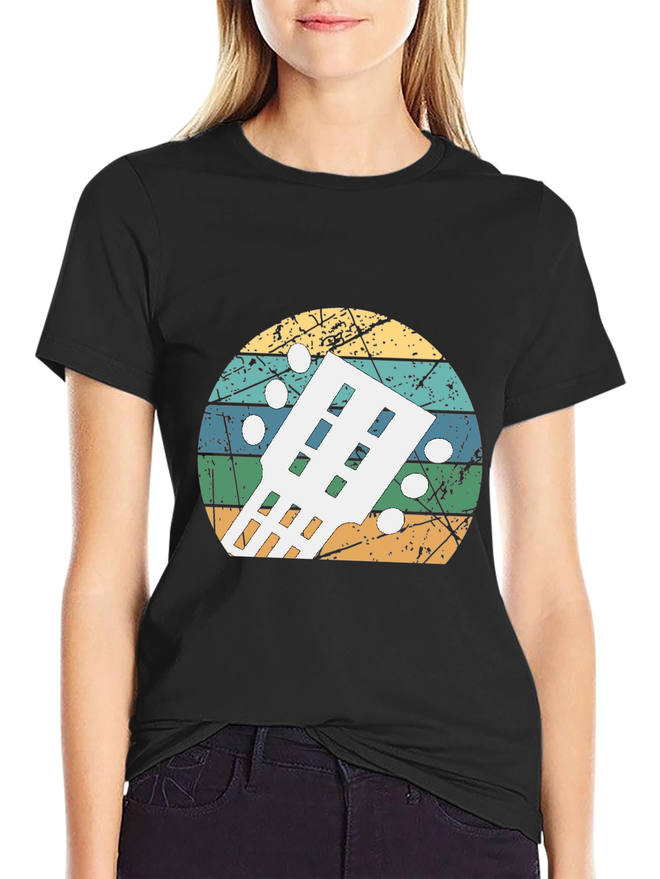 Retro Guitar Headstock T-Shirt - Musician Gift