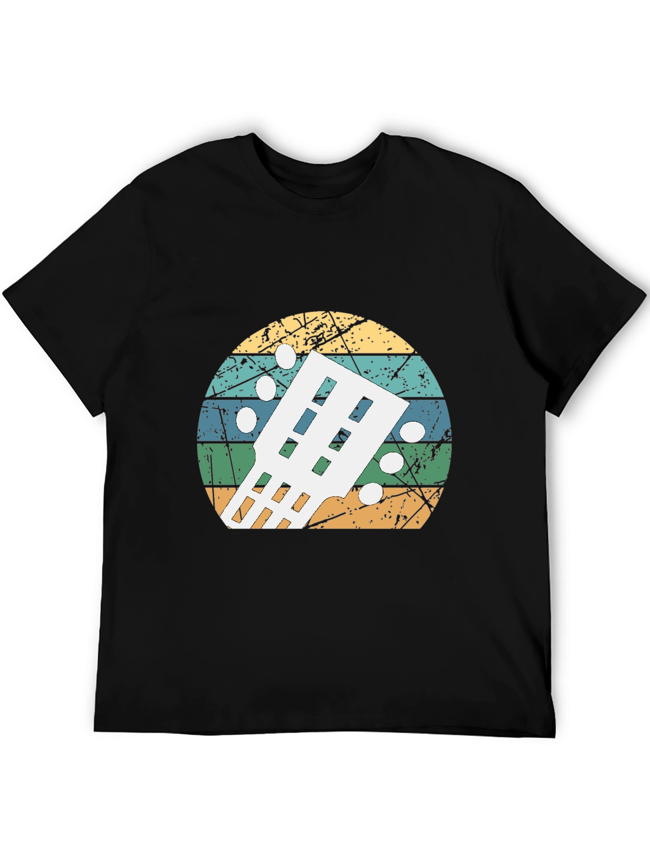 Retro Guitar Headstock T-Shirt - Musician Gift