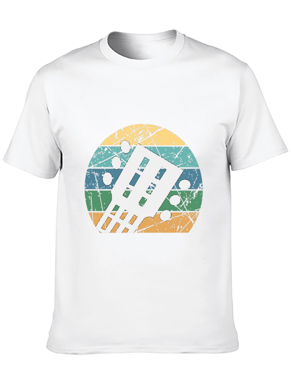 Retro Guitar Headstock T-Shirt - Musician Gift