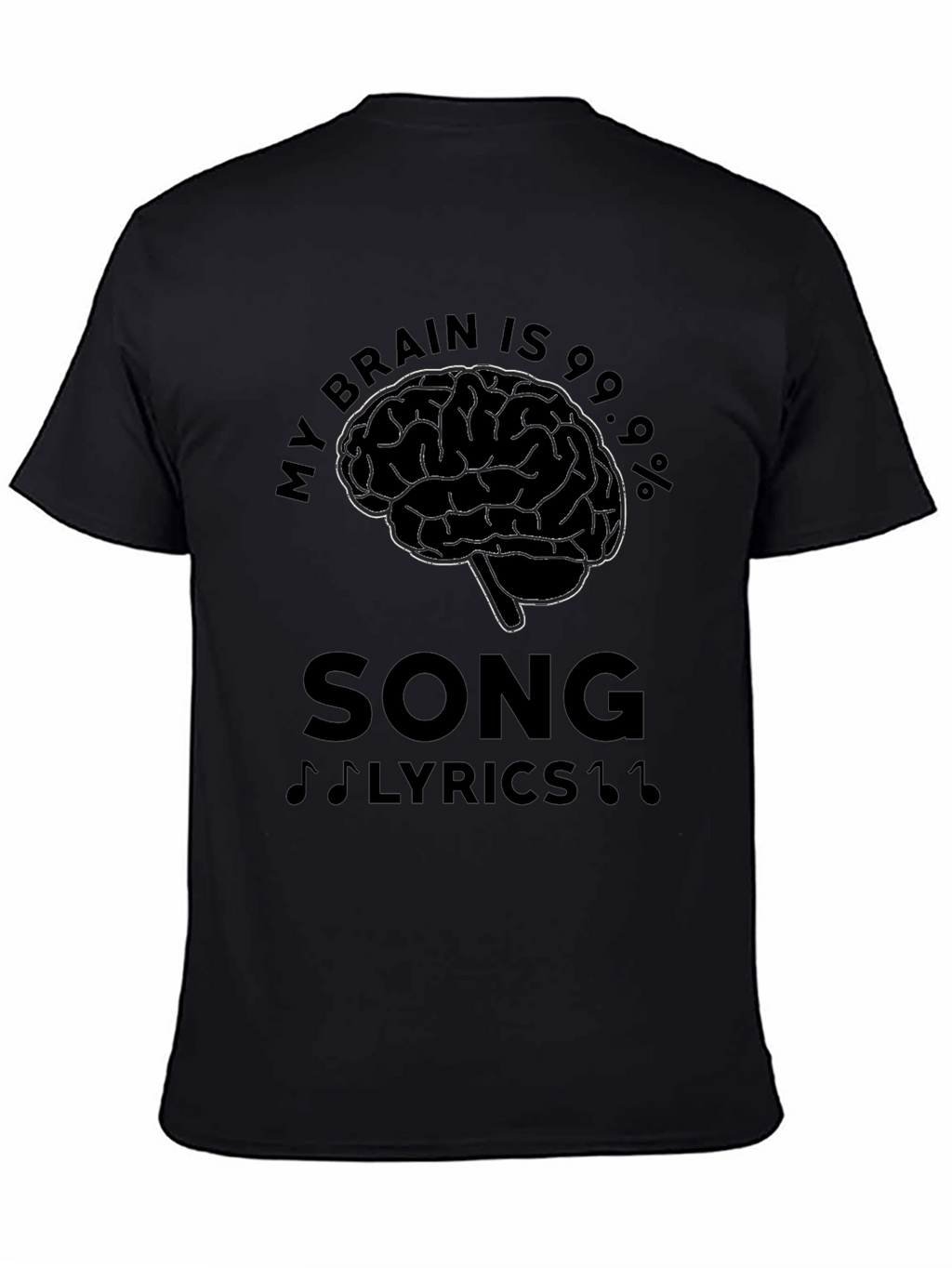 Brain Song Lyrics Mens Black T-Shirt