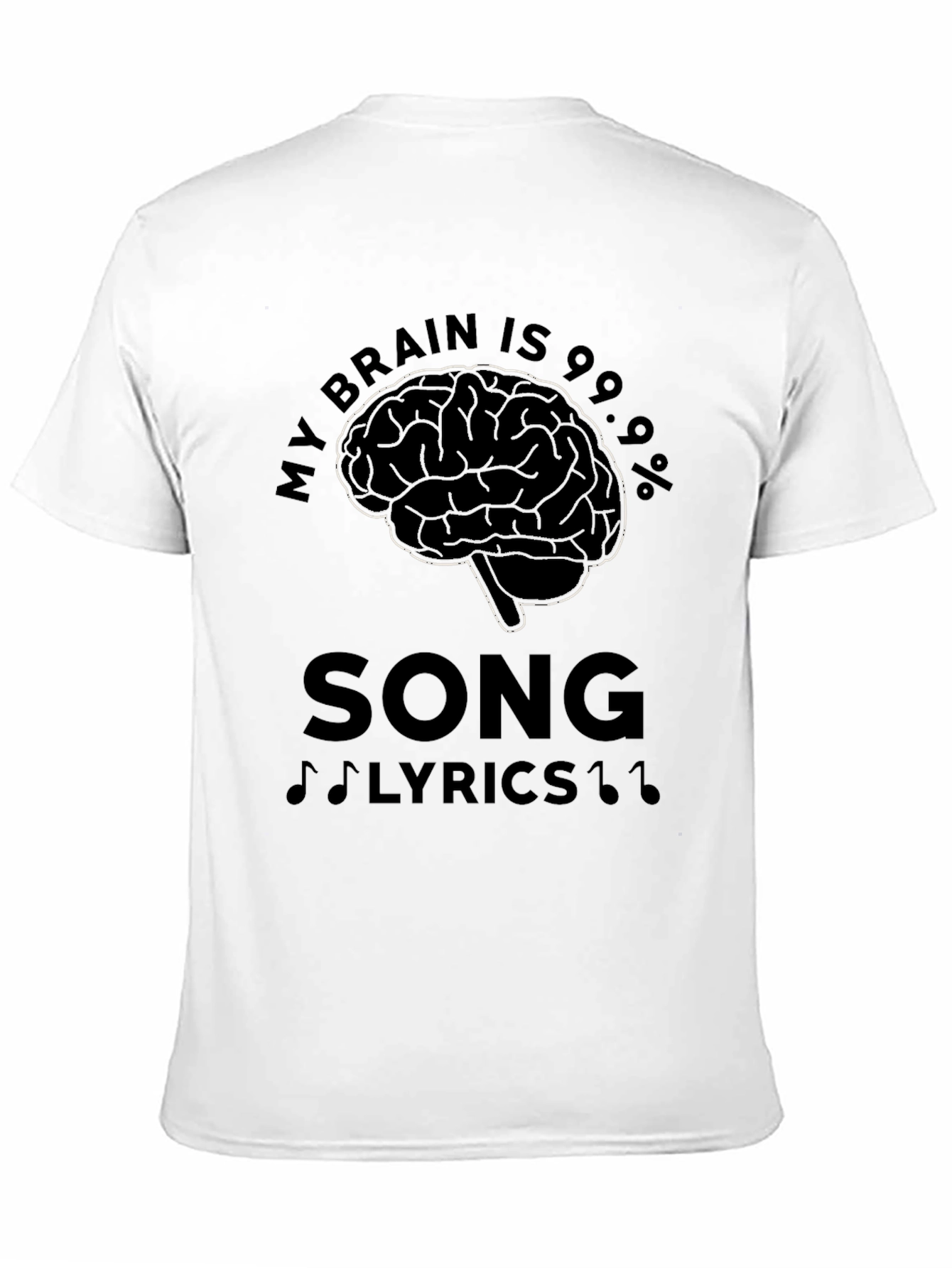 Brain Song Lyrics Mens Black T-Shirt