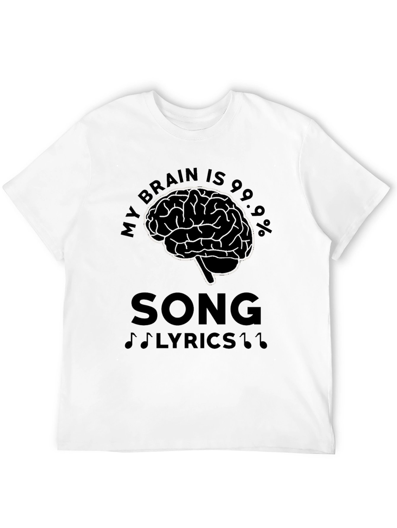 Brain Song Lyrics Mens Black T-Shirt