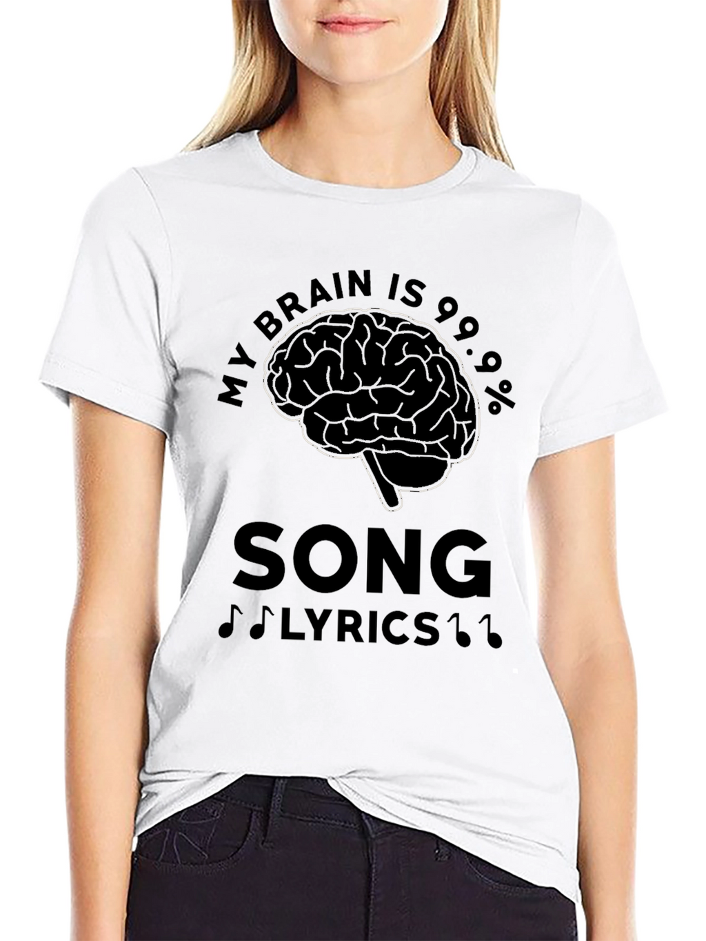Brain Song Lyrics Mens Black T-Shirt
