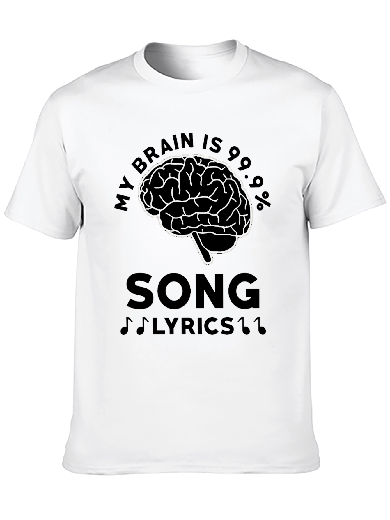 Brain Song Lyrics Mens Black T-Shirt