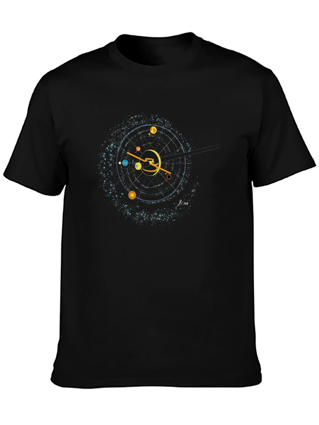 Celestial Orbit Graphic Black T-Shirt