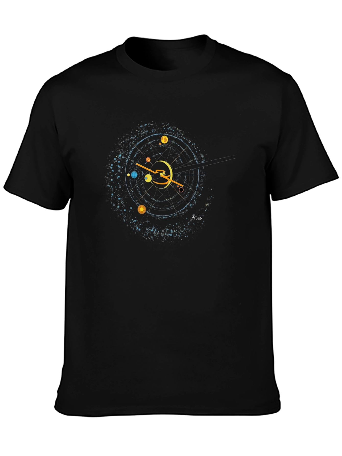 Celestial Orbit Graphic Black T-Shirt