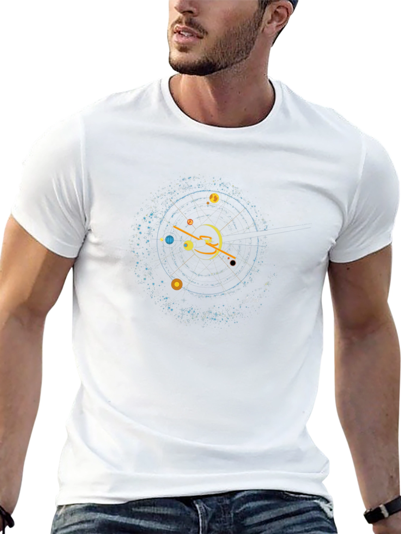 Celestial Orbit Graphic Black T-Shirt