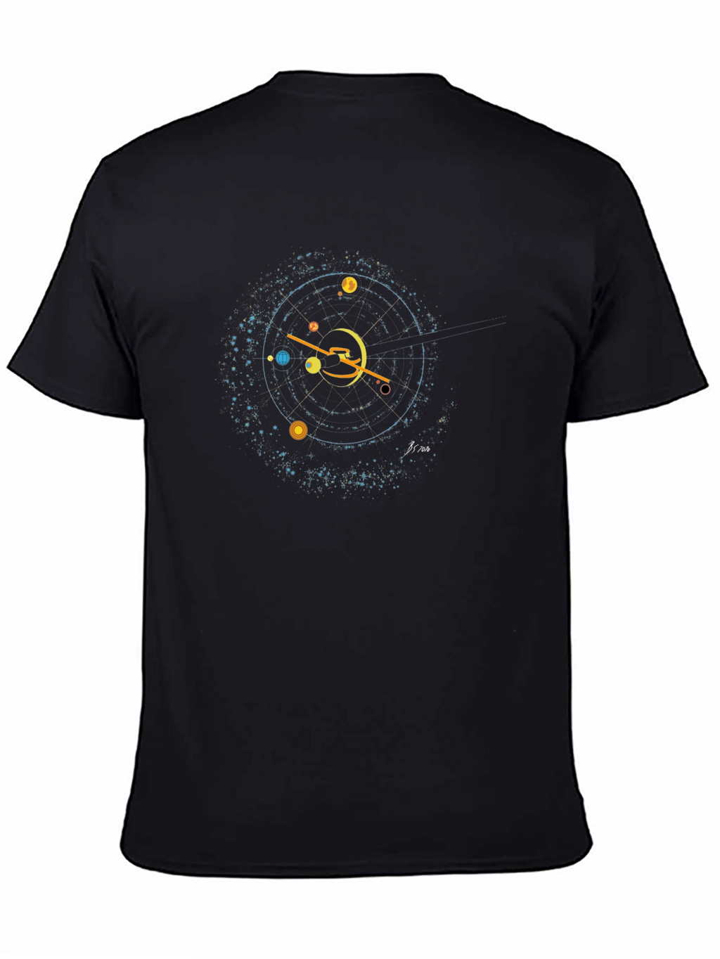 Celestial Orbit Graphic Black T-Shirt
