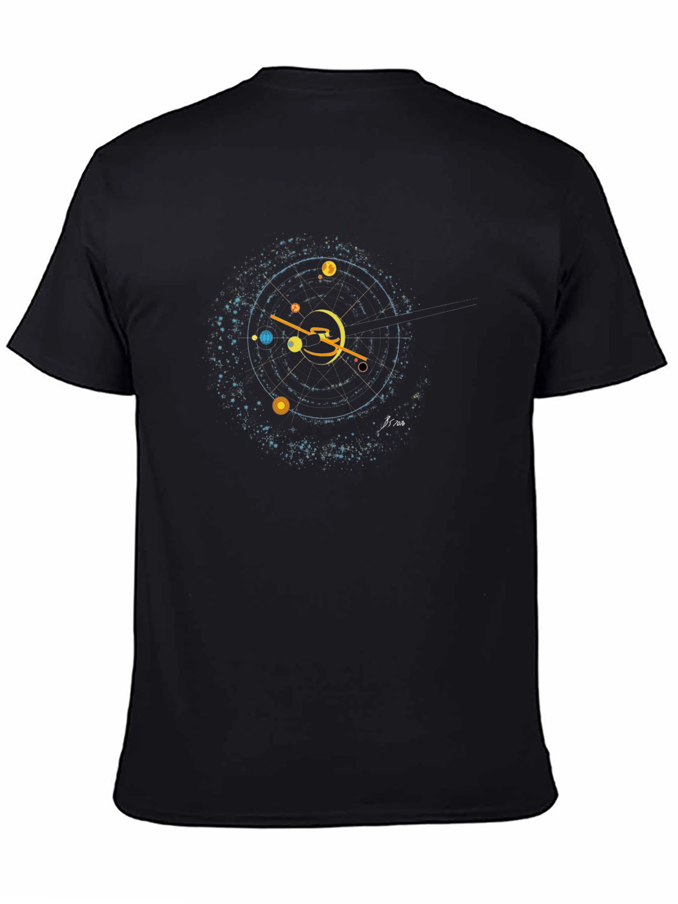 Celestial Orbit Graphic Black T-Shirt
