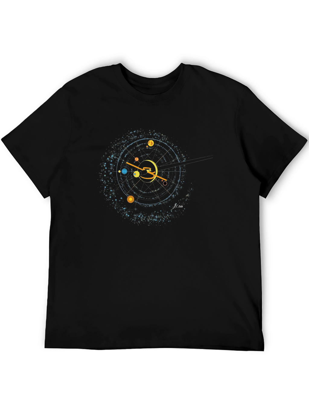 Celestial Orbit Graphic Black T-Shirt