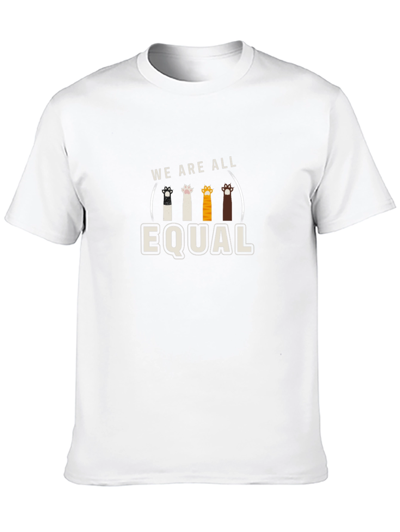 We Are All Equal Cat Paw Print T-Shirt