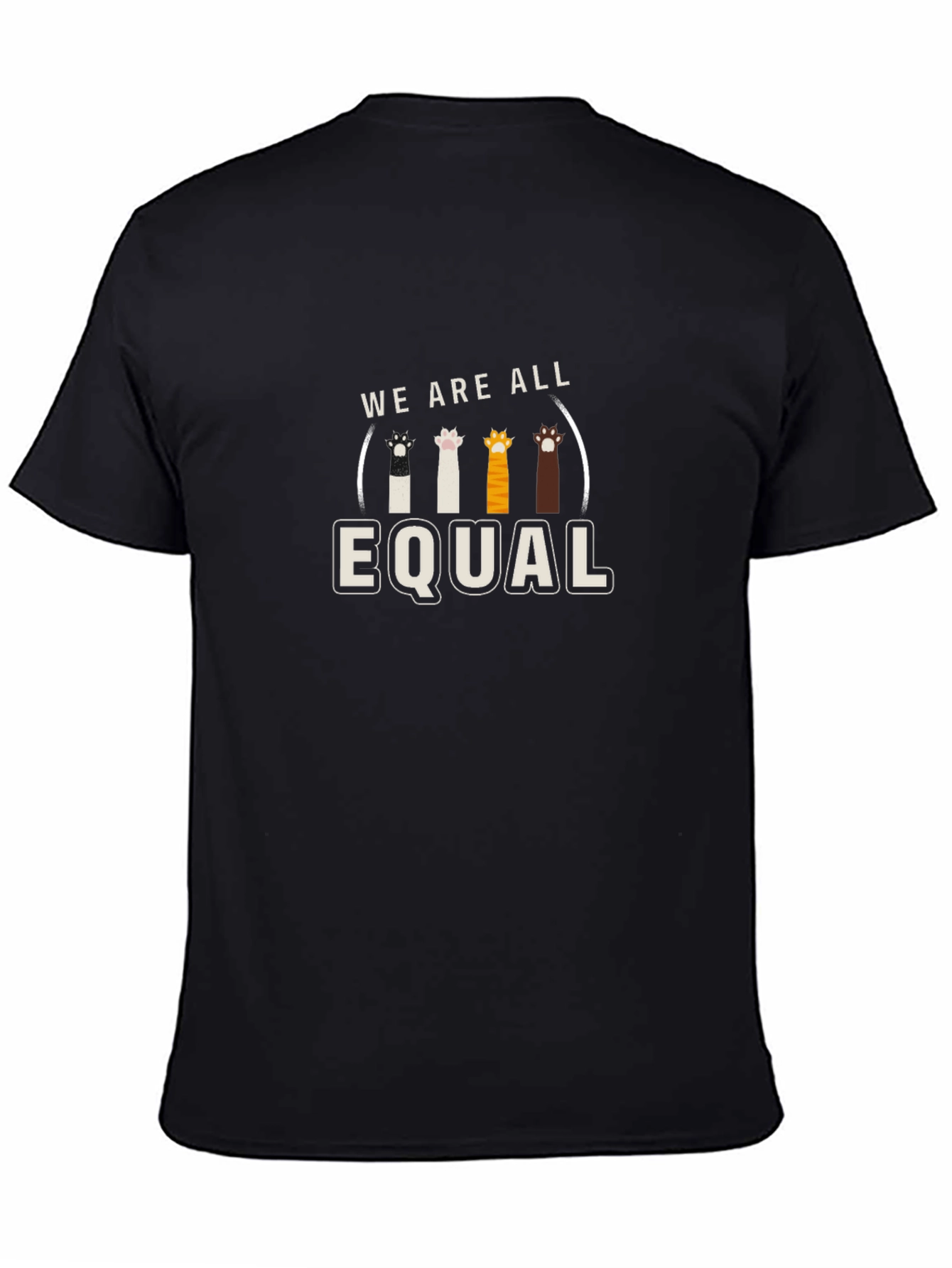 We Are All Equal Cat Paw Print T-Shirt