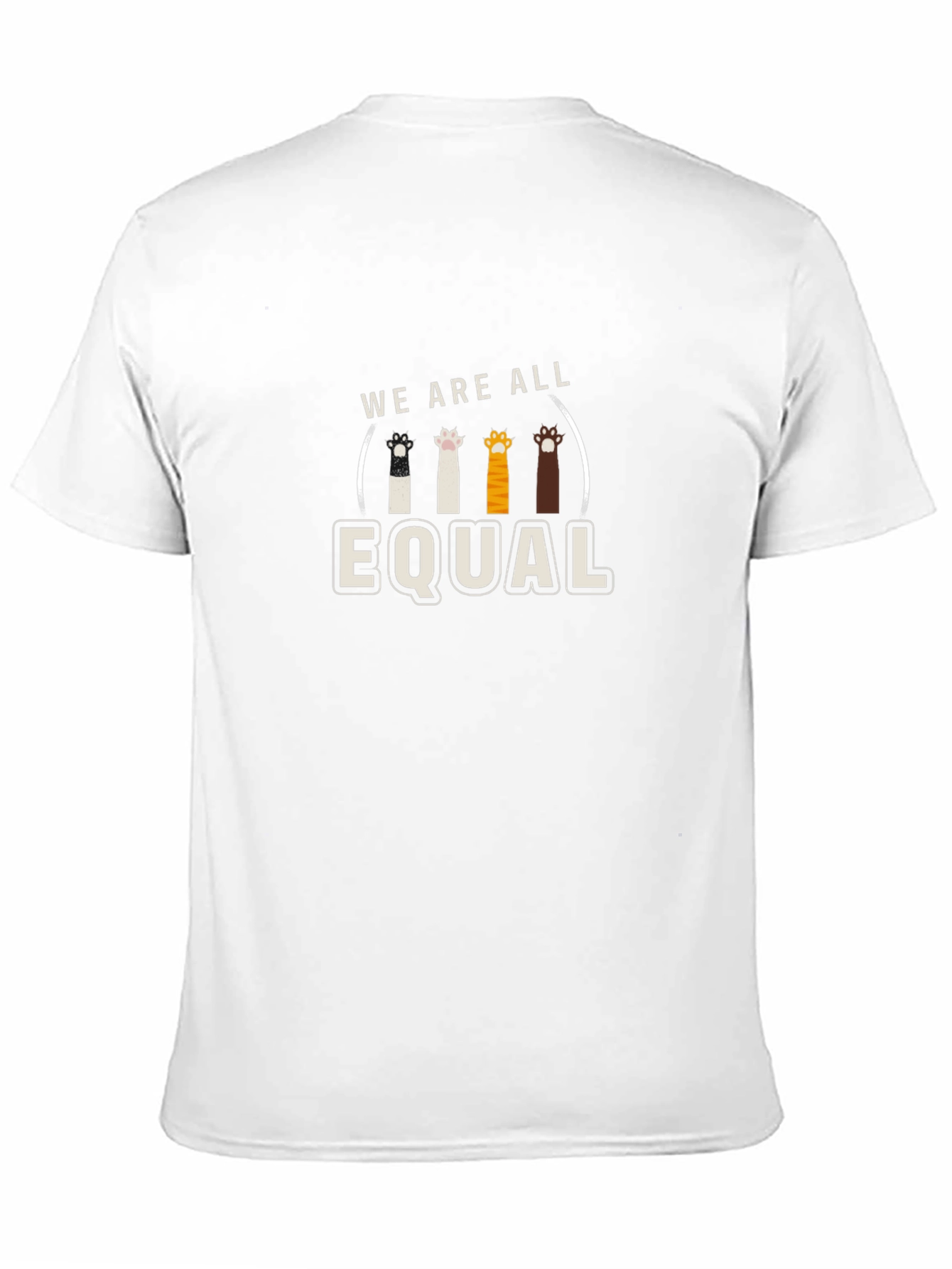 We Are All Equal Cat Paw Print T-Shirt