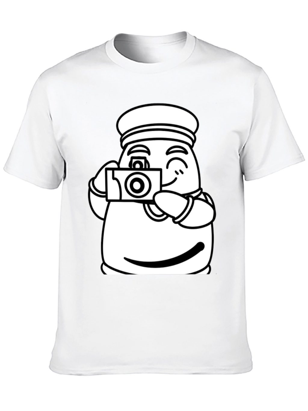 Cartoon Sailor Photographer Black T-Shirt