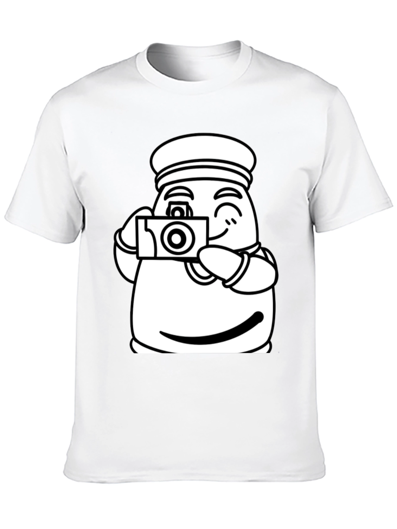 Cartoon Sailor Photographer Black T-Shirt