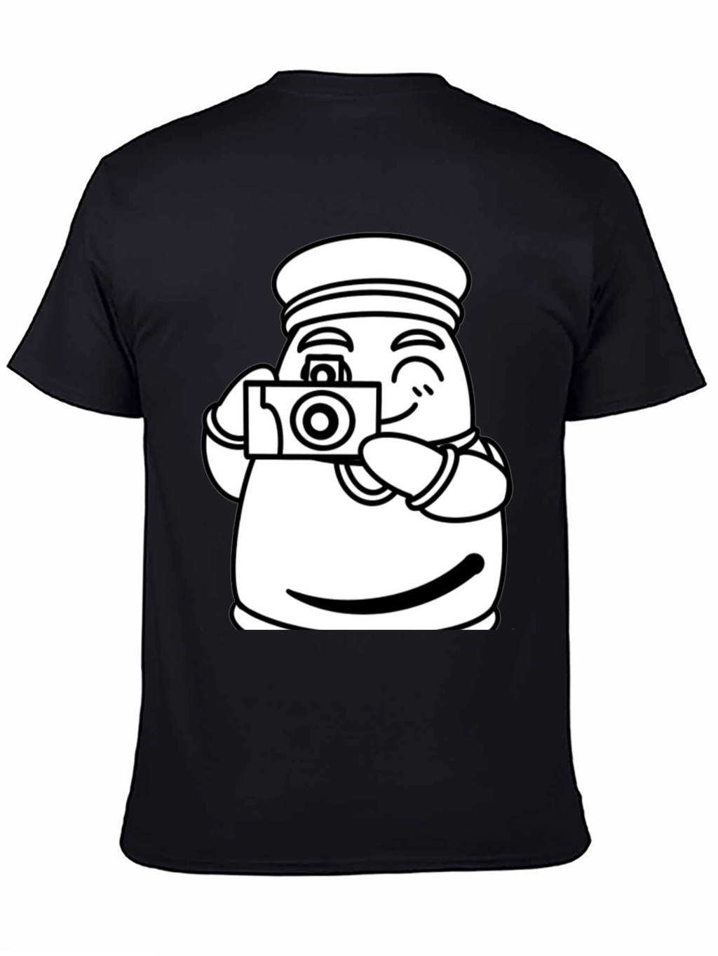 Cartoon Sailor Photographer Black T-Shirt