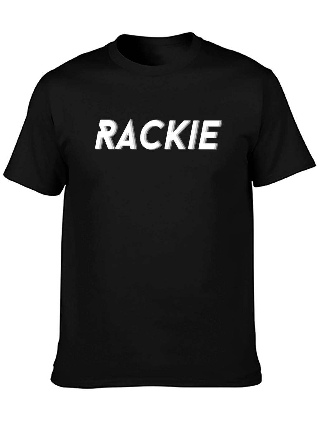 RACKIE Graphic Tee - Stylish Black T-Shirt