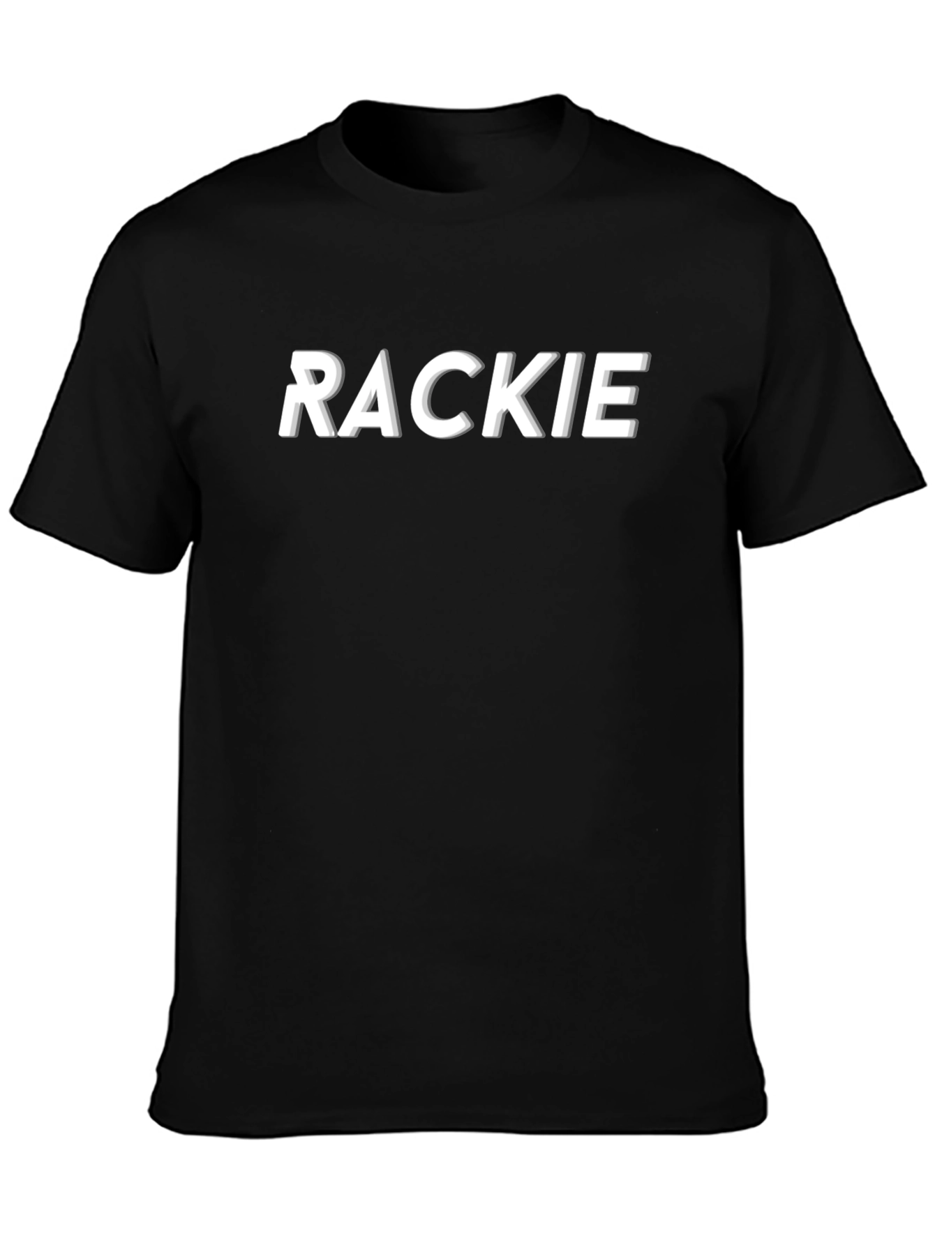 RACKIE Graphic Tee - Stylish Black T-Shirt
