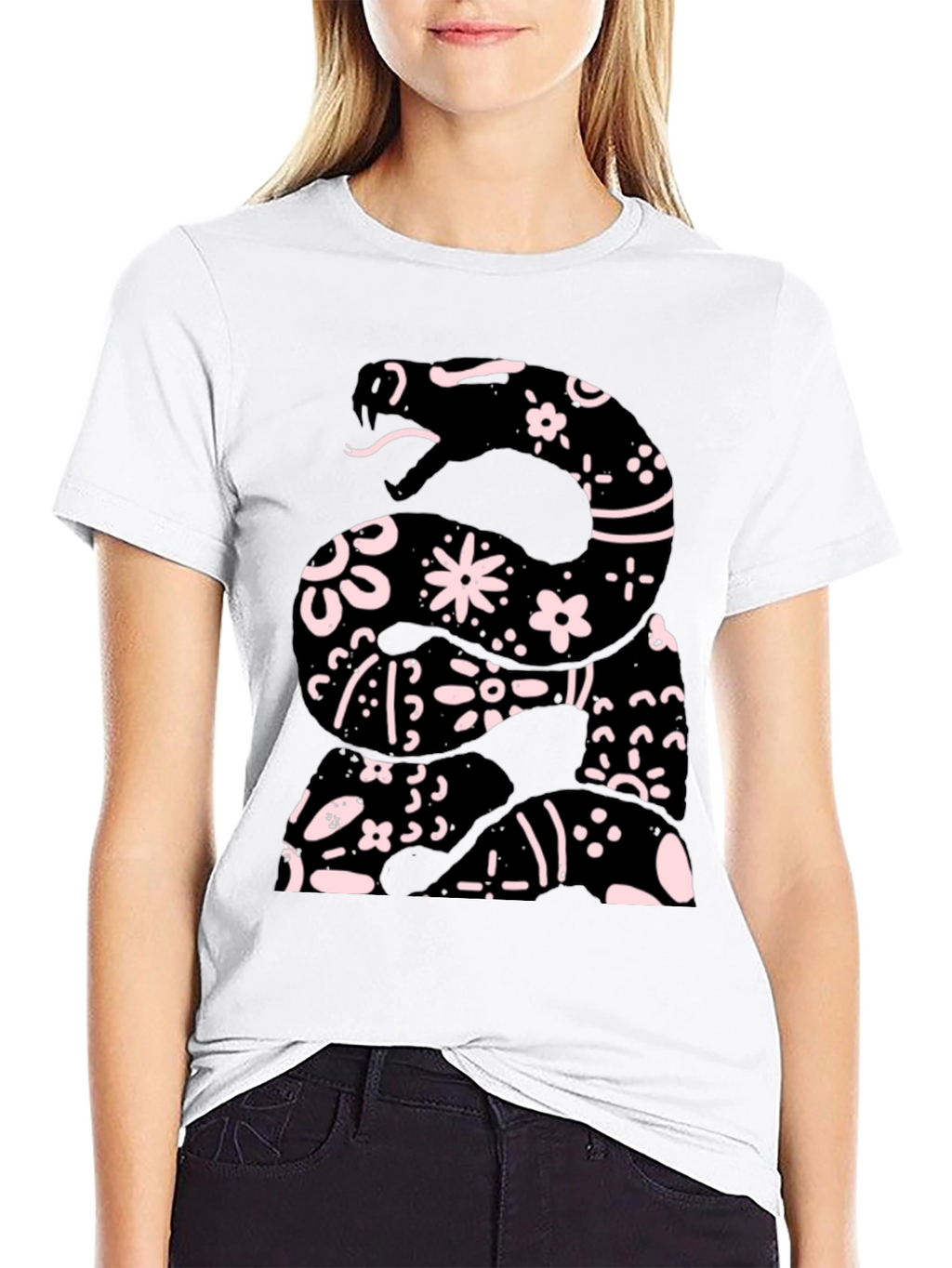 Floral Snake Print Mens Tee