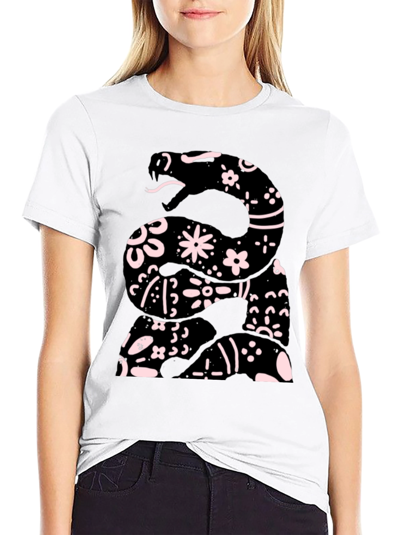 Floral Snake Print Mens Tee