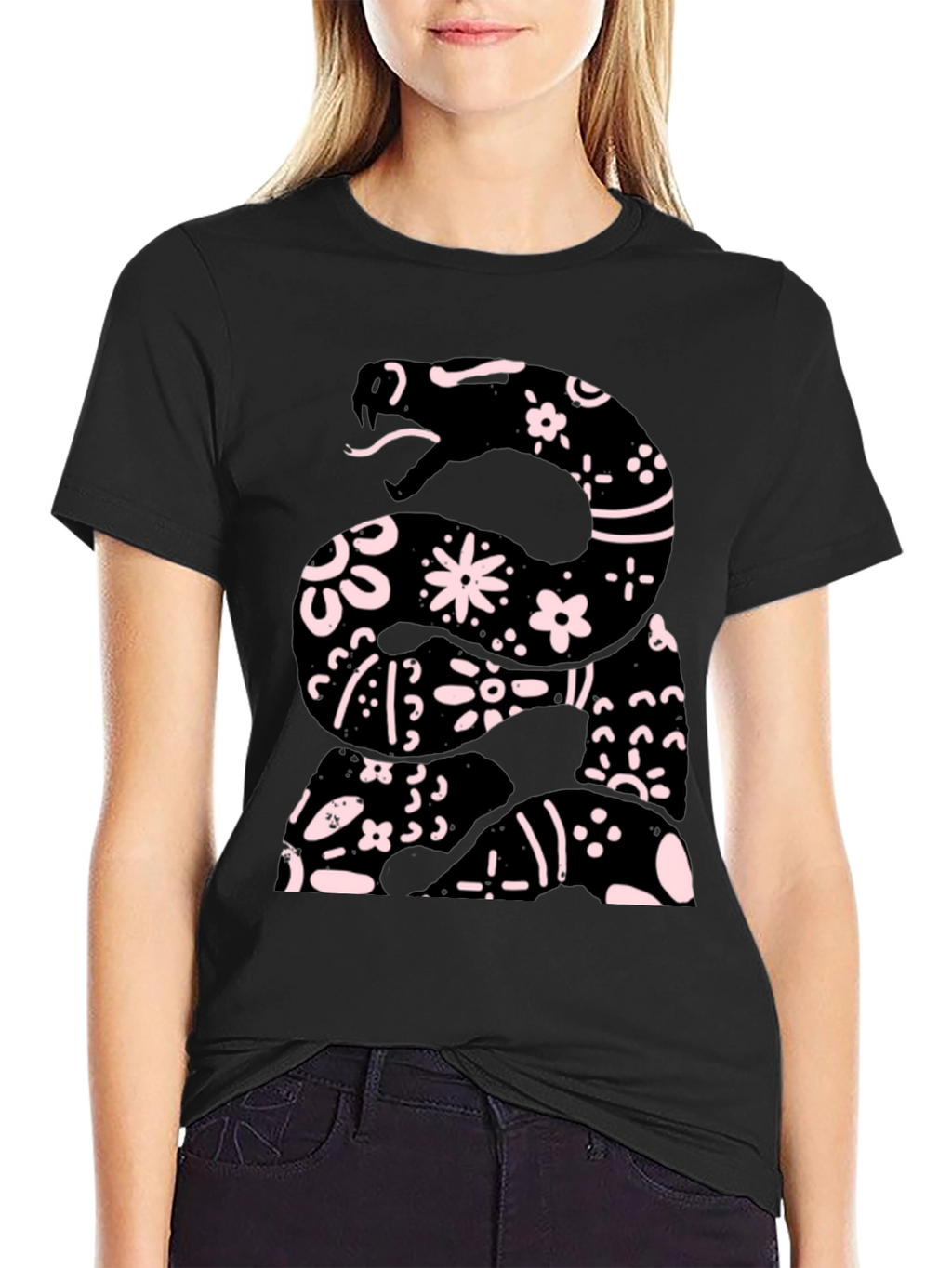 Floral Snake Print Mens Tee