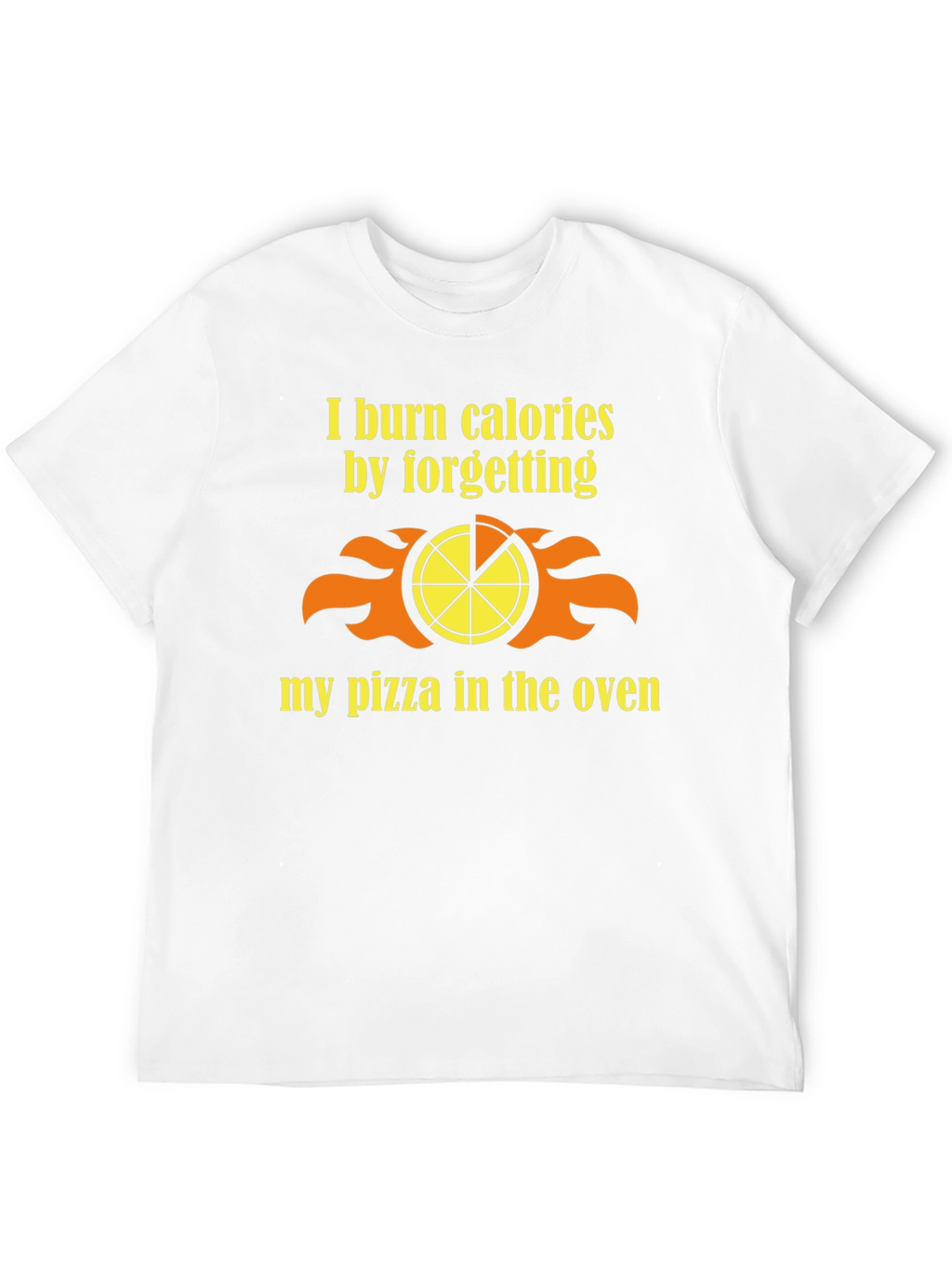 Funny Burned Pizza Calorie Mens Black T-Shirt