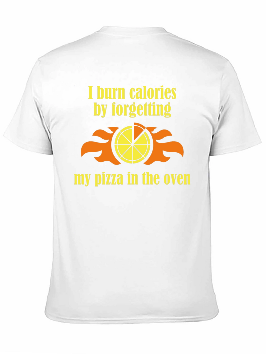 Funny Burned Pizza Calorie Mens Black T-Shirt