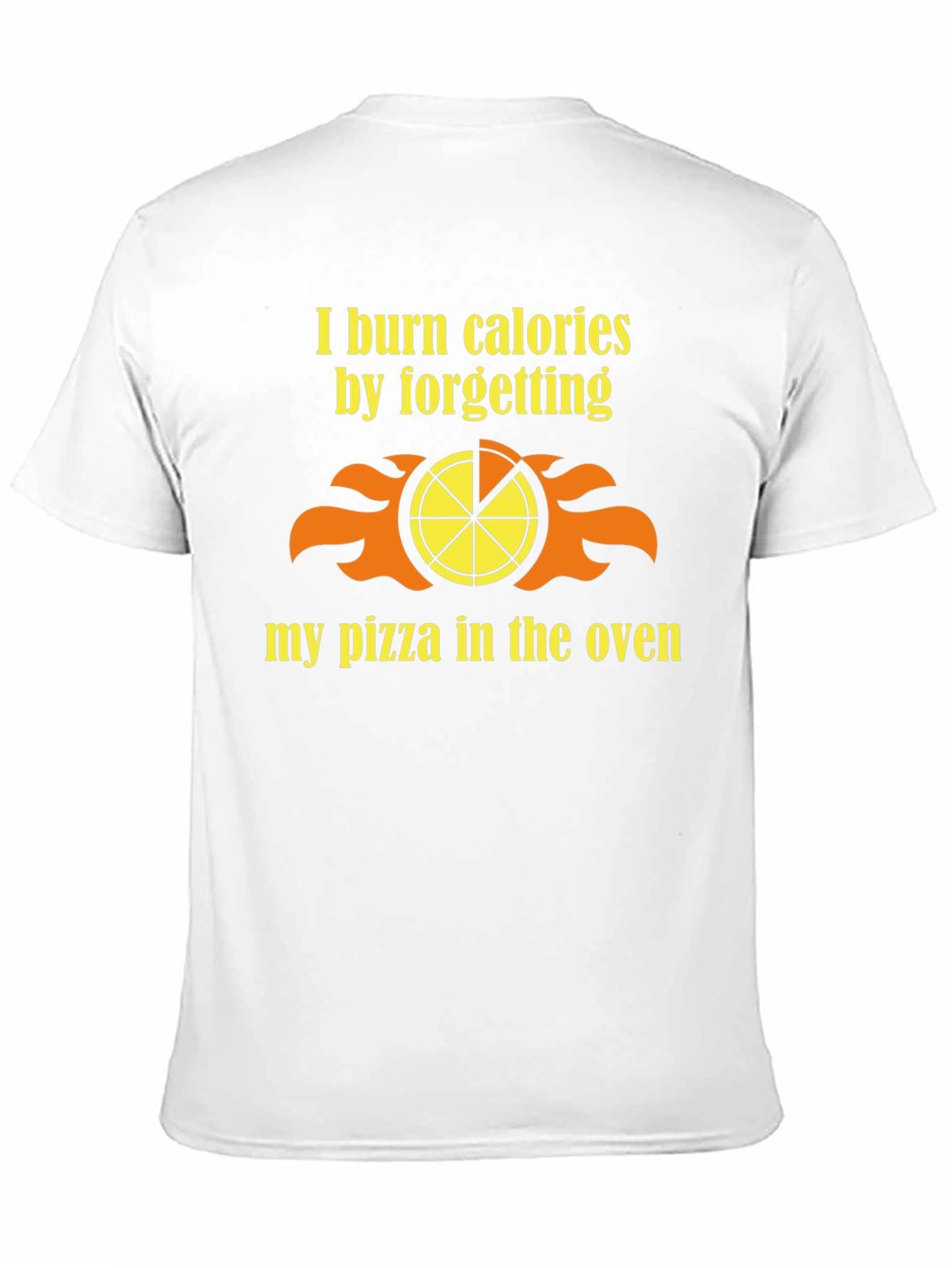 Funny Burned Pizza Calorie Mens Black T-Shirt